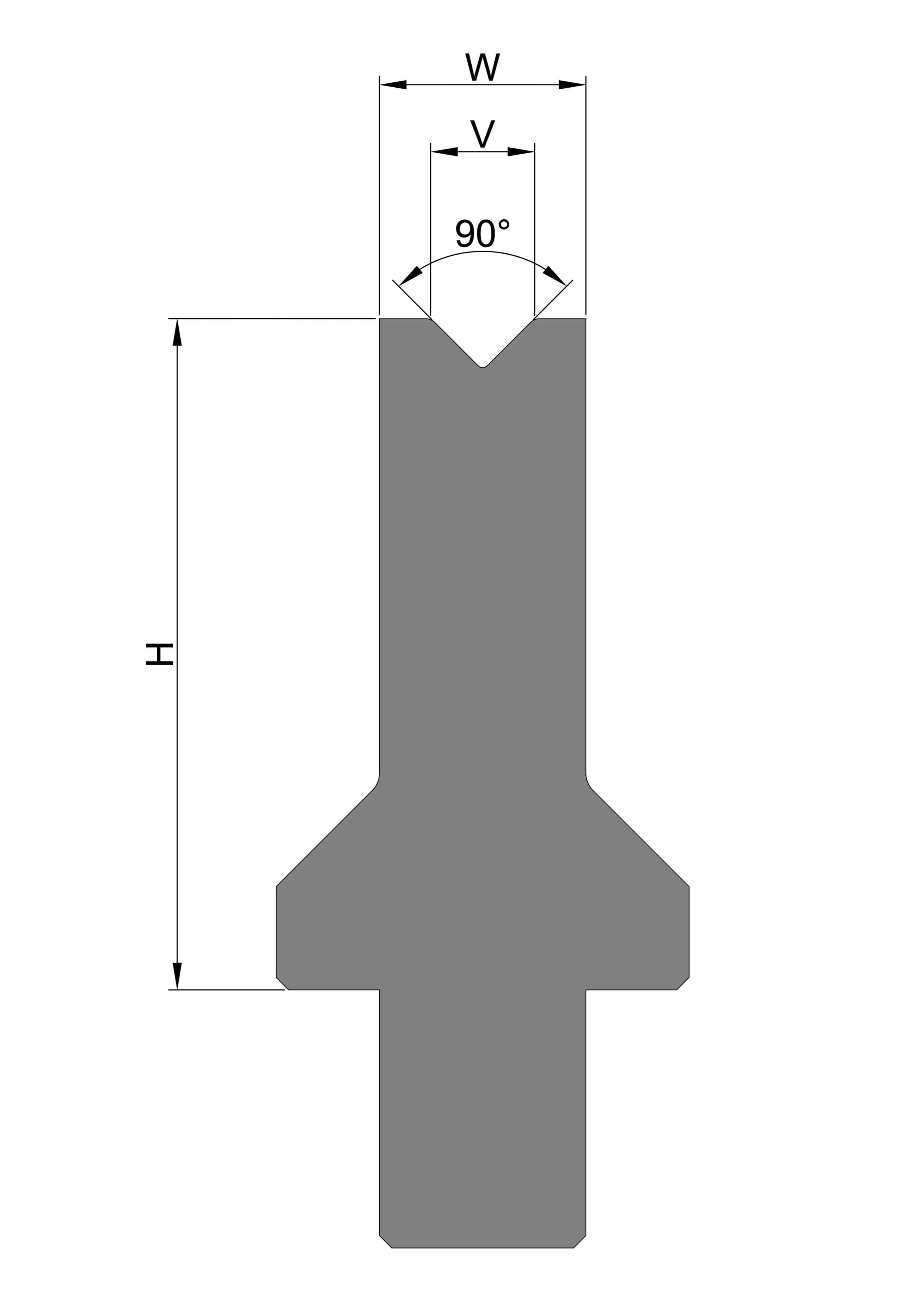 1 'V' Die - 90˚